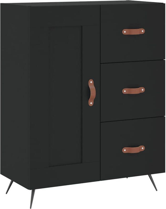 The Living Store Dressoir Kast 69.5 x 34 x 90 cm Zwart