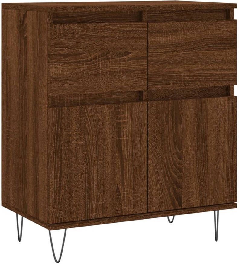 The Living Store Dressoir Living Bruineiken 60 x 35 x 70 cm Duurzaam bewerkt hout en ijzer