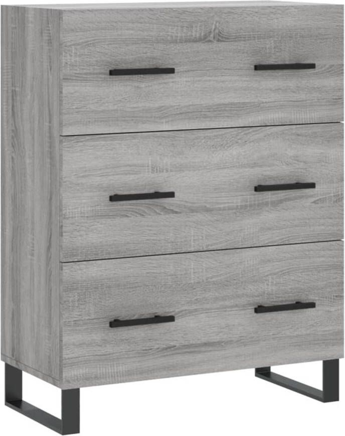 The Living Store Dressoir Malaga Buffetkast 69.5 x 34 x 90 cm Grijs Sonoma Eiken