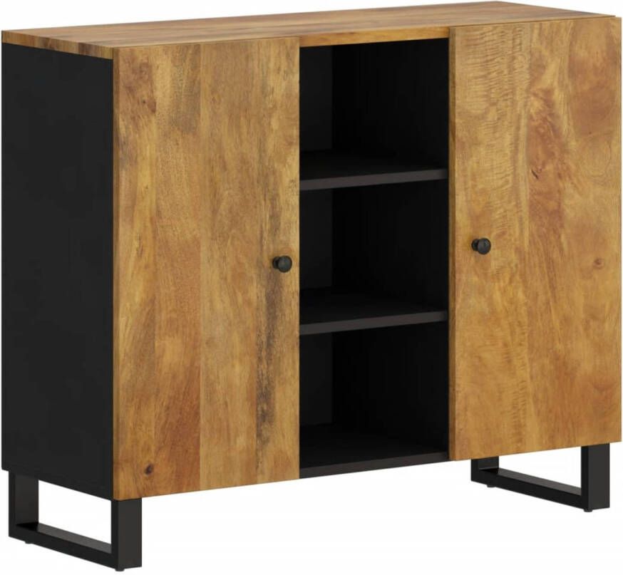 The Living Store Dressoir Mangohout 90 x 33 x 75 cm Opbergruimte