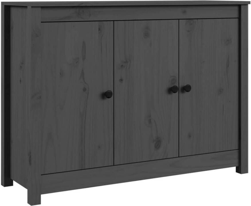 The Living Store Dressoir Massief grenenhout 100 x 35 x 74 cm Grijs