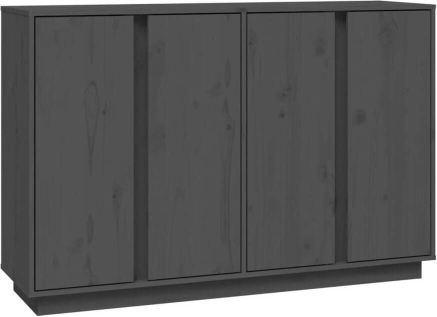 The Living Store Dressoir Massief grenenhout 120 x 35 x 80 cm Grijs