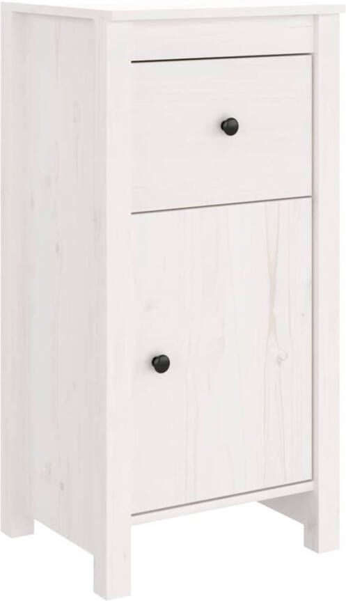 The Living Store Dressoir Massief Grenenhout 40 x 35 x 80 cm Wit