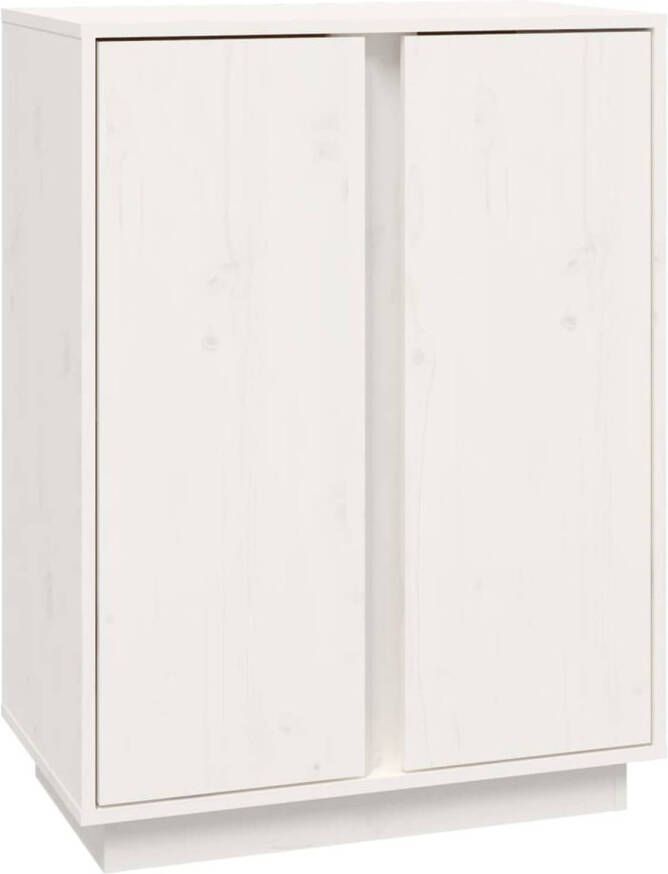 The Living Store Dressoir Massief Grenenhout 60 x 35 x 80 cm Wit