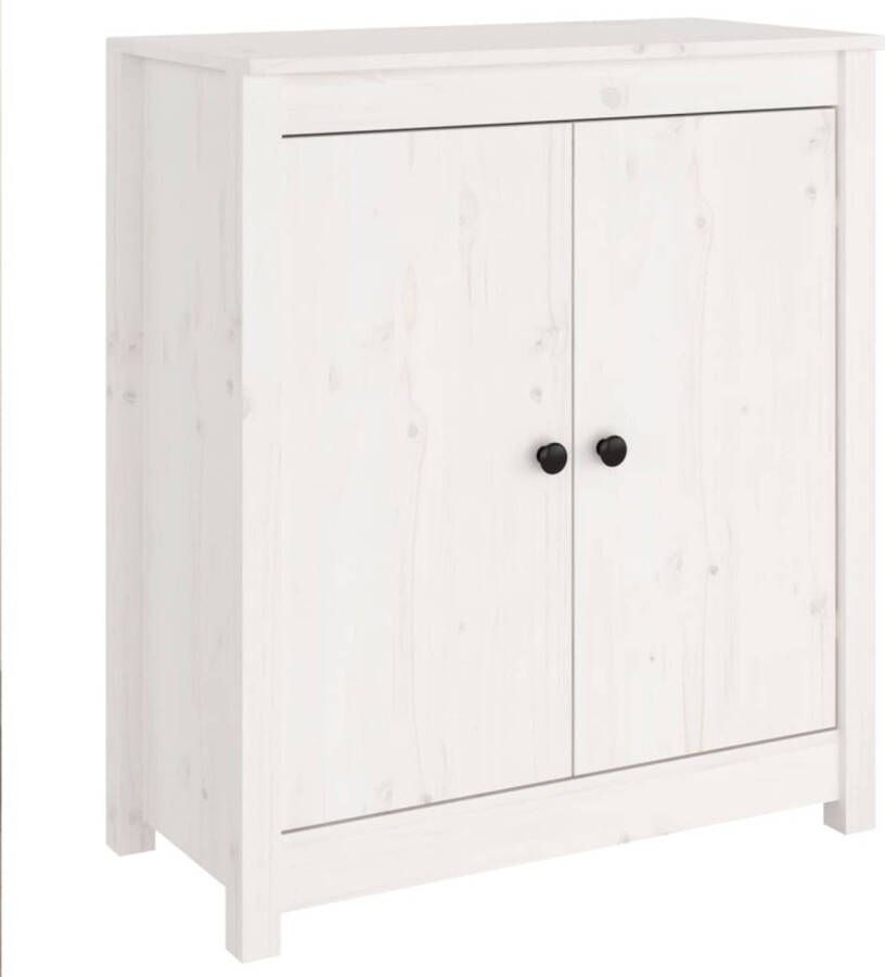 The Living Store Dressoir Massief grenenhout 70 x 35 x 70 cm Wit