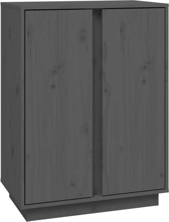 The Living Store Dressoir Massief Grenenhout Grijs 60 x 35 x 80 cm