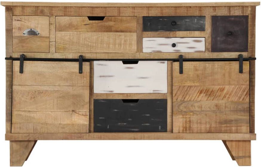 The Living Store Dressoir Massief Mangohout 140 x 38 x 90 cm 7 lades en 2 deuren