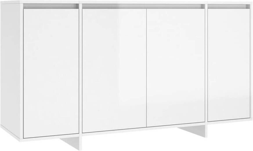 The Living Store Dressoir Melville Bijzetkast 135x41x75 cm Hoogglans wit