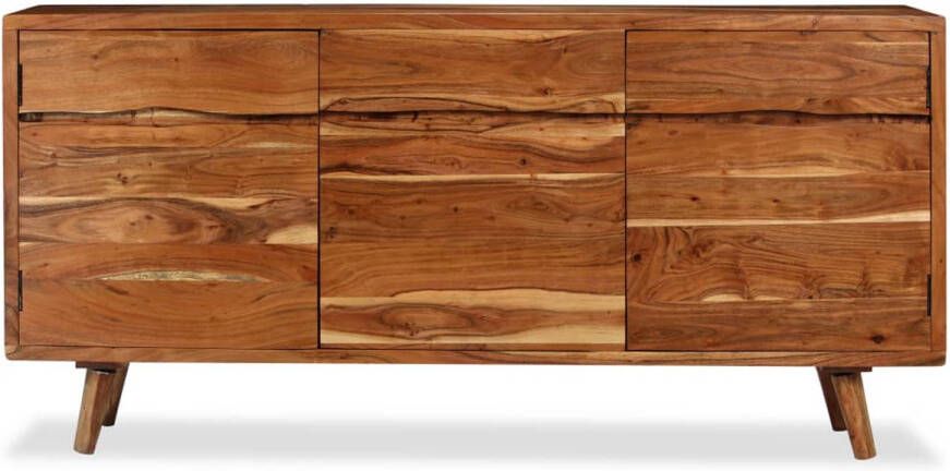 The Living Store Dressoir met bewerkte deuren 160x40x75 cm massief hout Keukenkast