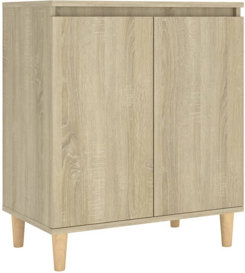 The Living Store Dressoir met houten poten 60x35x70 cm spaanplaat sonoma eiken Keukenkast