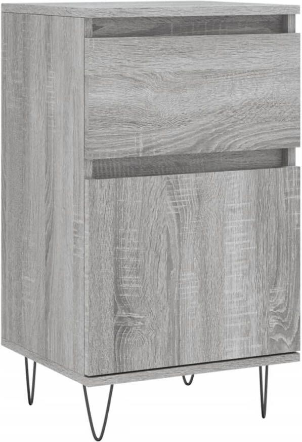 The Living Store Dressoir Meubel 40 x 35 x 70 cm Grijs Sonoma Eiken Bewerkt Hout en Ijzer