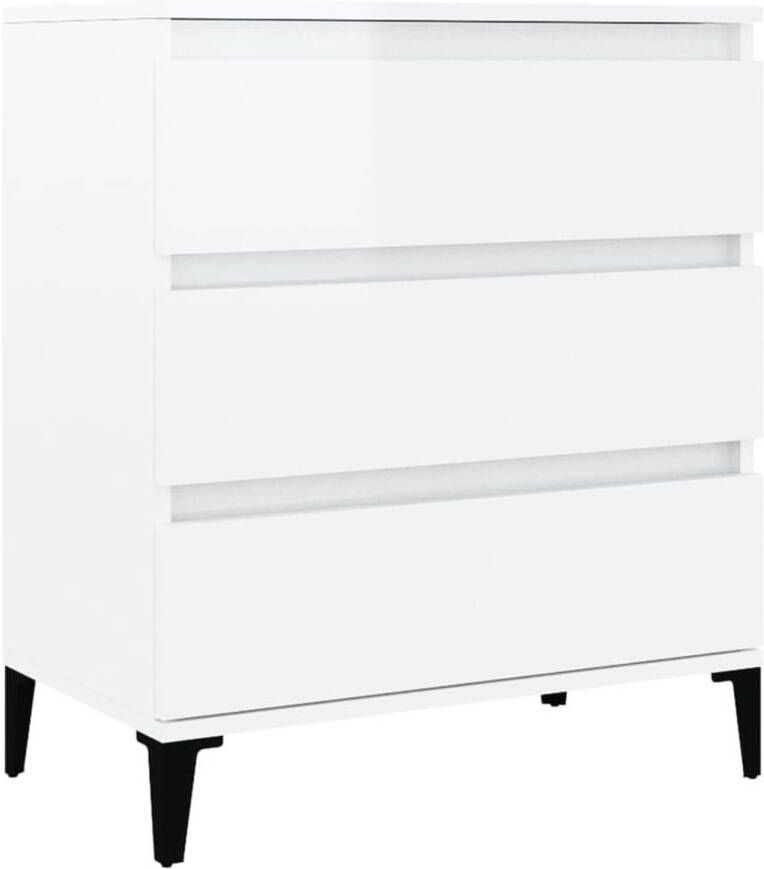 The Living Store Dressoir Meubel 60x35x70cm Hoogglans wit