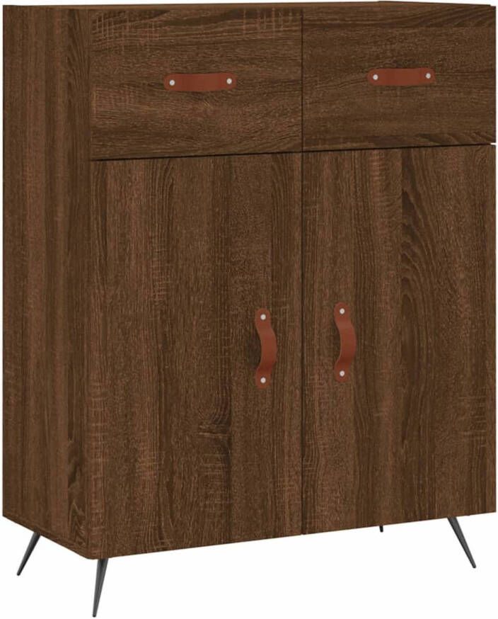 The Living Store Dressoir Meubel 69.5 x 34 x 90 cm Bruineiken