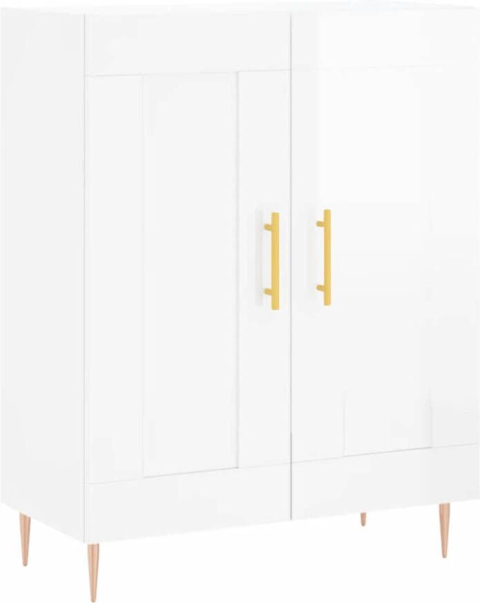 The Living Store Dressoir Meubel 69.5 x 34 x 90 cm Hoogglans wit