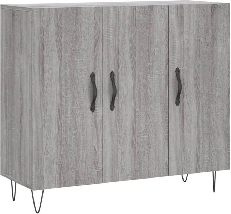 The Living Store Dressoir Meubel 90 x 34 x 80 cm Grijs Sonoma Eiken