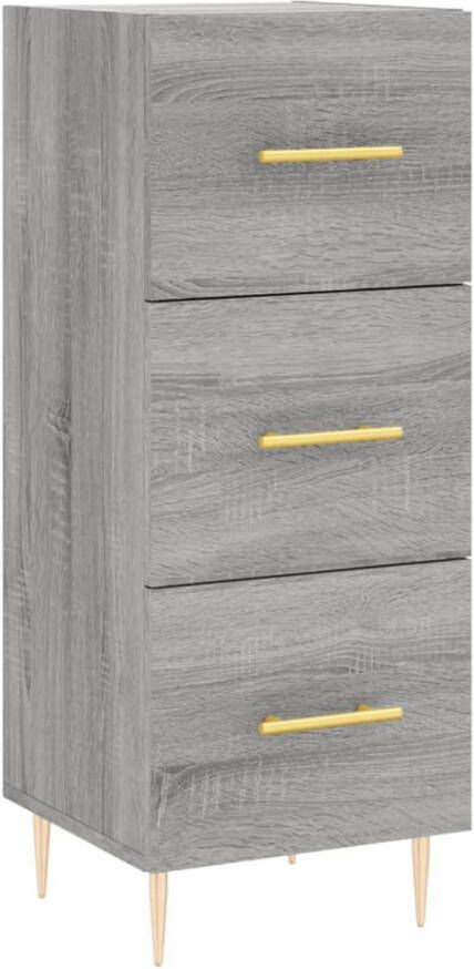 The Living Store Dressoir Meubelen 34.5 x 34 x 90 cm Grijs Sonoma eiken