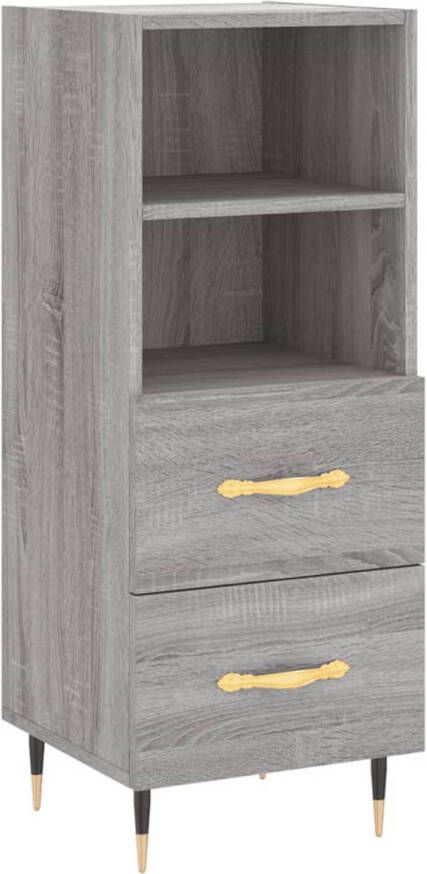 The Living Store Dressoir Meubelen 34.5 x 34 x 90 cm Grijs Sonoma Eiken