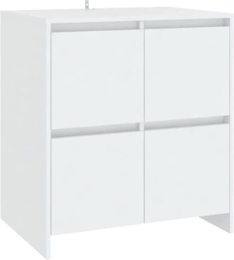 The Living Store Dressoir minimalistisch ontwerp 4 deuren 70 x 41 x 75 cm wit