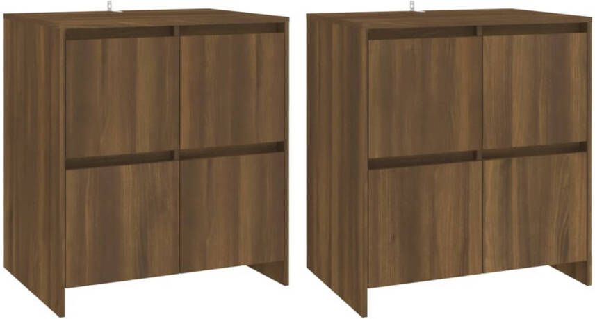 The Living Store Dressoir Minimalistisch Ontwerp Boekenkast voor Multimedia 70x41x75 cm Bruineiken Kleur