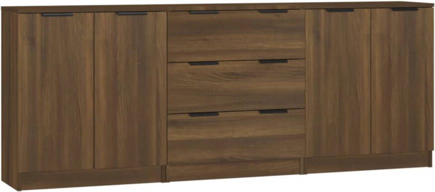 The Living Store Dressoir Minimalistische Charme Bruineiken 60 x 30 x 70 cm Bewerkt hout