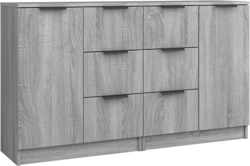 The Living Store Dressoir Minimalistische Charme Dressoirs 60 x 30 x 70 cm Grijs Sonoma Eiken