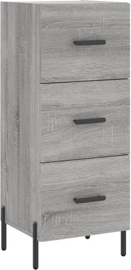 The Living Store Dressoir Modern Bijzetkast 34.5 x 34 x 90 cm Grijs sonoma eiken