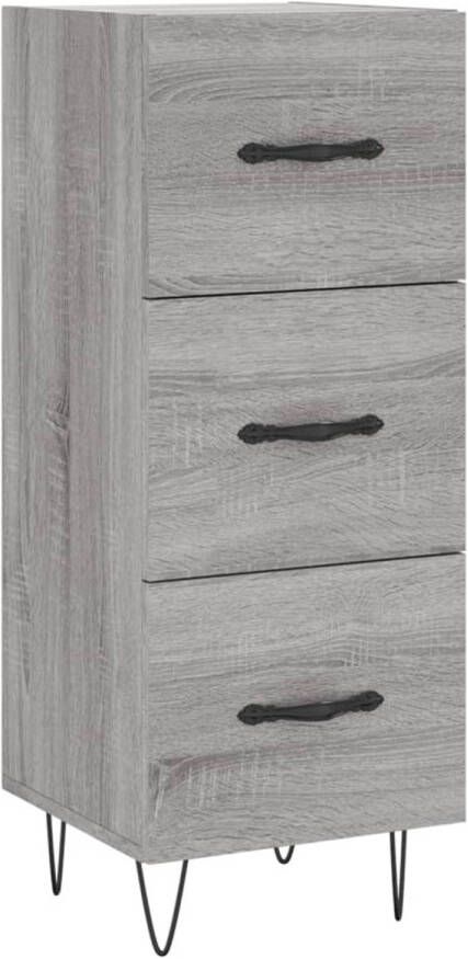 The Living Store Dressoir Modern Bijzetkast 34.5 x 34 x 90 cm Grijs Sonoma Eiken