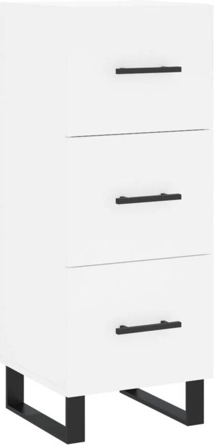 The Living Store Dressoir Modern Bijzetkast 34.5 x 34 x 90 cm Wit