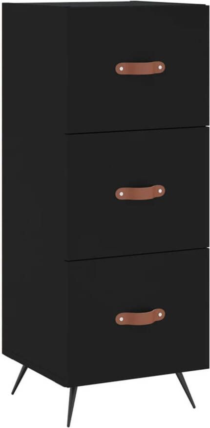 The Living Store Dressoir Modern Bijzetkast 34.5 x 34 x 90 cm Zwart