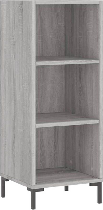 The Living Store Dressoir Modern Grijs Sonoma Eiken 34.5 x 32.5 x 90 cm Duurzaam materiaal