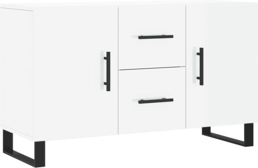 The Living Store Dressoir Modern Hoogglans Wit 100 x 36 x 60 cm Duurzaam Hout en Metaal