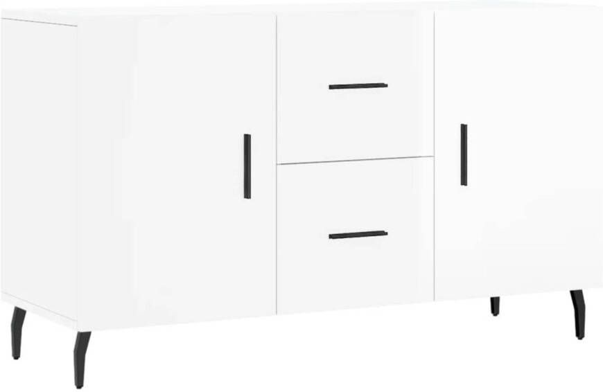 The Living Store Dressoir Modern Hoogglans wit 100 x 36 x 60 cm Duurzaam hout metaal