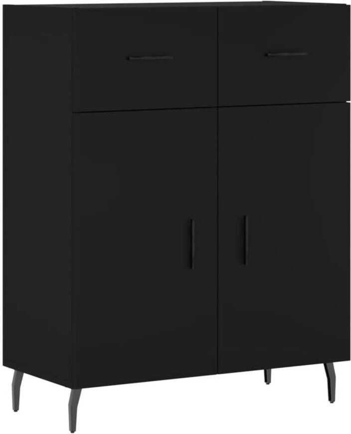 The Living Store Dressoir Modern Meubel 69.5 x 34 x 90 cm Zwart