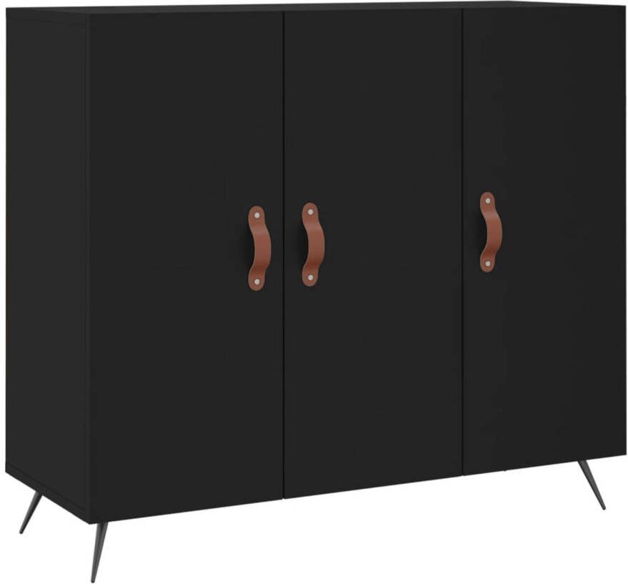 The Living Store Dressoir Modern Meubel 90 x 34 x 80 cm Kleur- Zwart