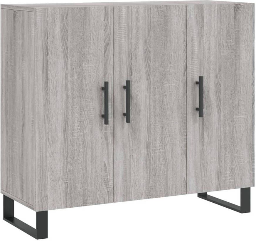 The Living Store Dressoir Modern Meubel 90x34x80cm Grijs sonoma eiken