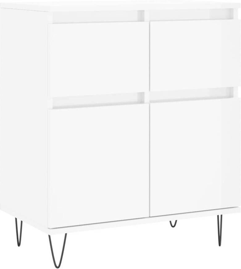 The Living Store Dressoir Modern Meubelen 60 x 35 x 70 cm Hoogglans wit