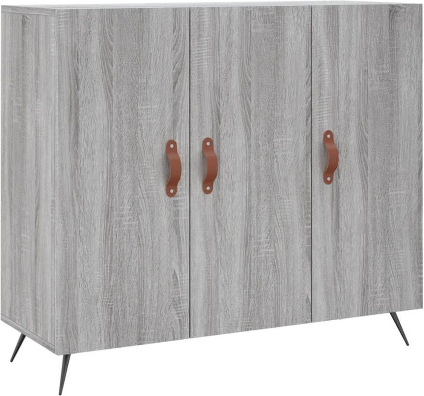 The Living Store Dressoir Modern Meubelen 90 x 34 x 80 cm Grijs sonoma eiken