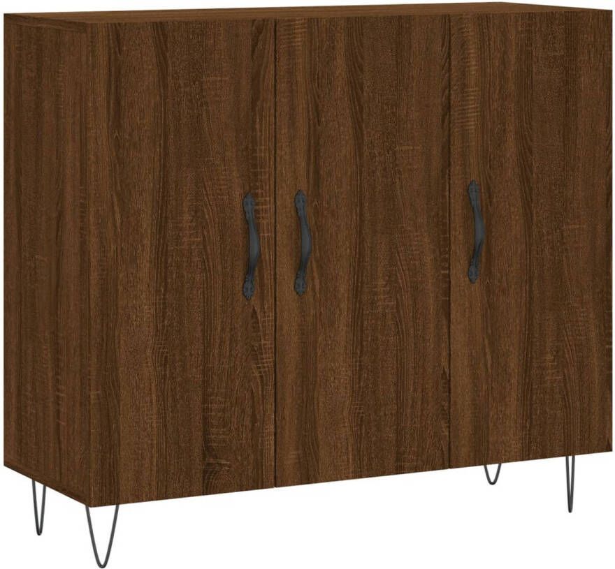 The Living Store Dressoir Modern Meubelen Afmeting- 90 x 34 x 80 cm Ken- Bruineiken