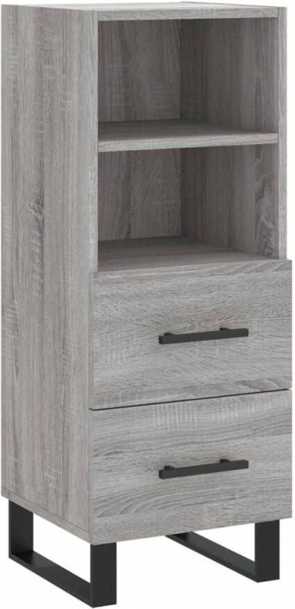 The Living Store Dressoir Modern Meubelen Afmetingen- 34.5 x 34 x 90 cm Kleur- Grijs sonoma eiken