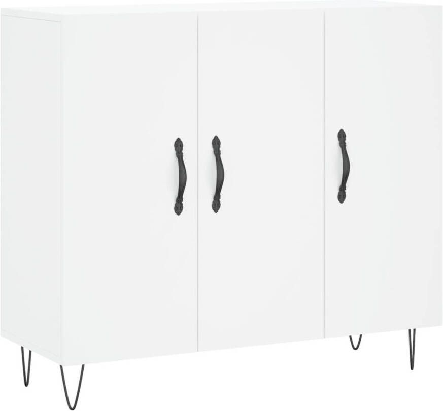 The Living Store Dressoir Modern Meubelen Afmetingen- 90x34x80 cm Kleur- Wit