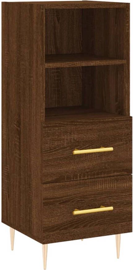 The Living Store Dressoir Moderne Kast 34.5 x 34 x 90 cm Bruineiken