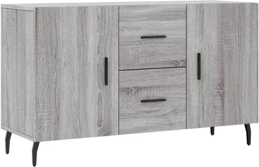 The Living Store Dressoir Moderne Kast Afmeting 100 x 36 x 60 cm Kleur Grijs Sonoma Eiken