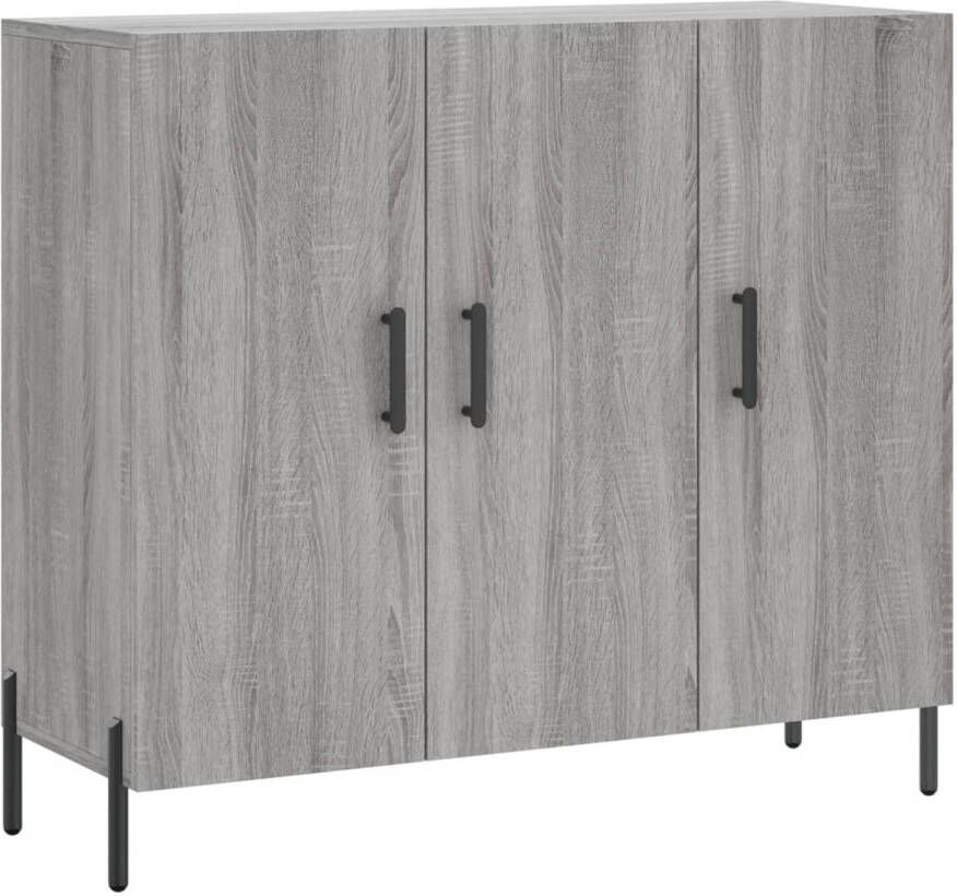 The Living Store Dressoir Moderne Meubels Afmetingen- 90 x 34 x 80 cm Kleur- Grijs Sonoma Eiken