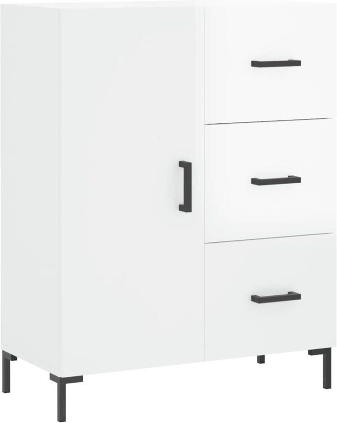 The Living Store Dressoir naam 69.5 x 34 x 90 cm Hoogglans wit