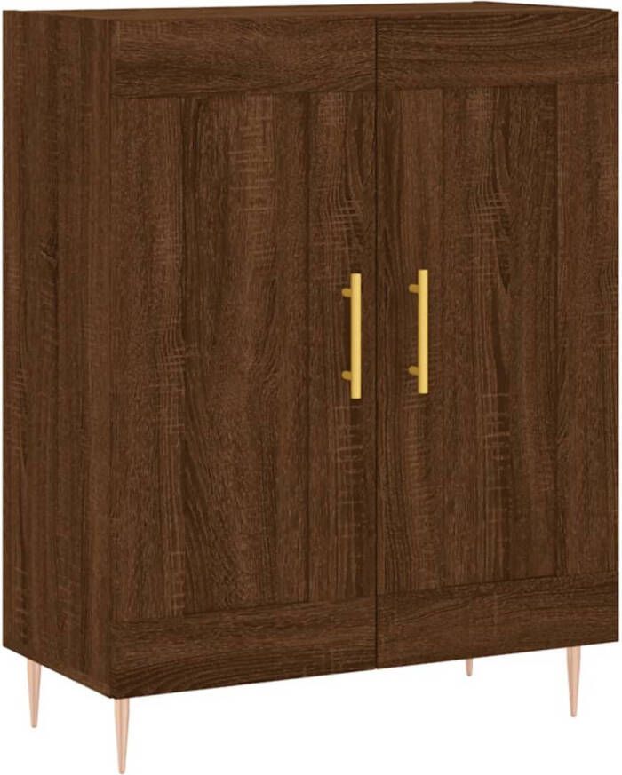 The Living Store Dressoir naam Houten meubel 69.5 x 34 x 90 cm Bruineiken