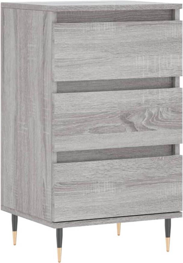 The Living Store Dressoir naam Meubelen 40 x 35 x 70 cm Grijs sonoma eiken