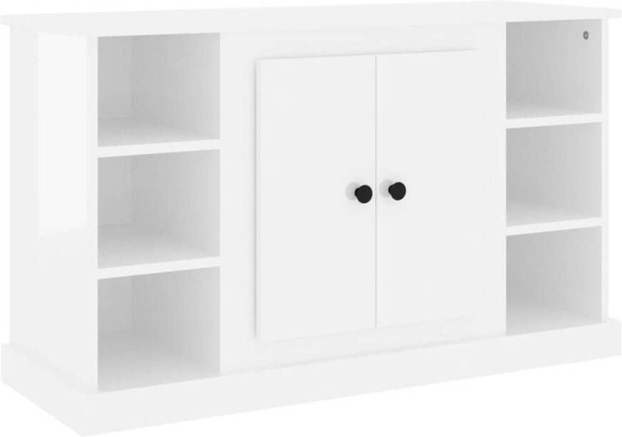 The Living Store Dressoir naam van Kast 100 x 35.5 x 60 cm Hoogglans wit