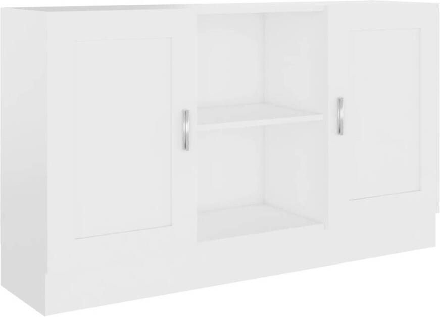 The Living Store Dressoir Opbergkast 120 x 30.5 x 70 cm Wit Hoogwaardig hout