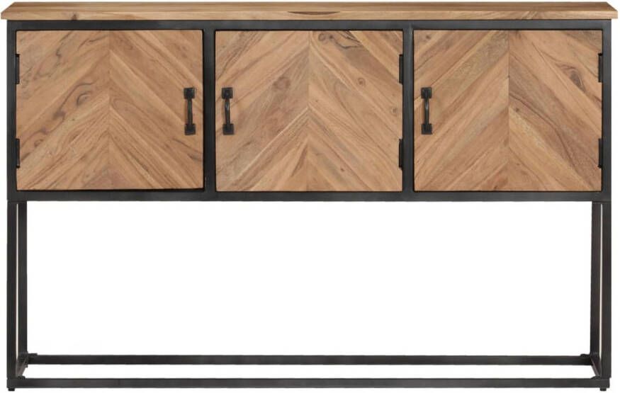 The Living Store Dressoir Opbergkast 120x30x75cm Massief Acaciahout Industrieel design