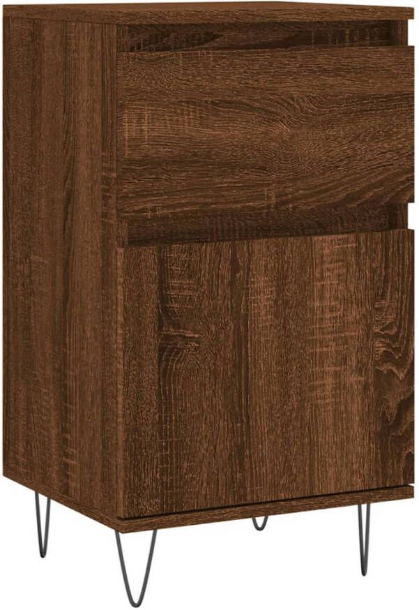 The Living Store Dressoir Opbergkast 40x35x70 cm Bruineiken Bewerkt hout en ijzer